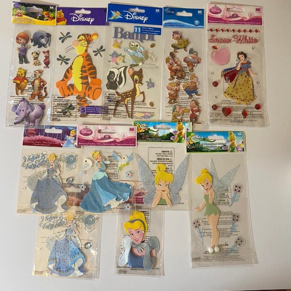 EK Success Disney Scrapbook Stickers Tigger Bambi Cinderella & More